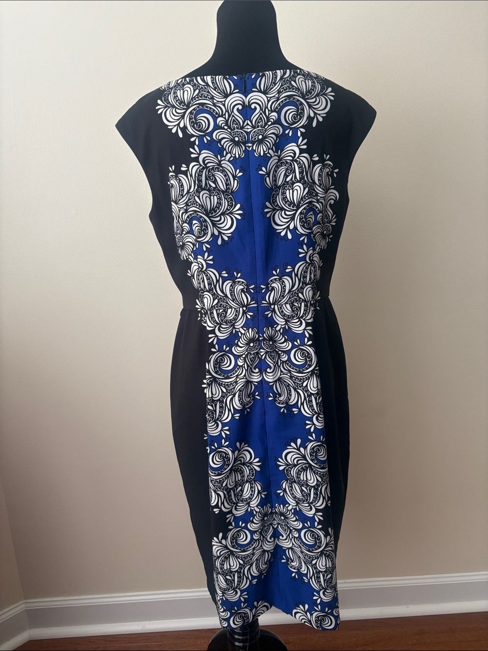 London Times Women’s Blue, White & Black Illusion Dress size 8 - Picture 5 of 7